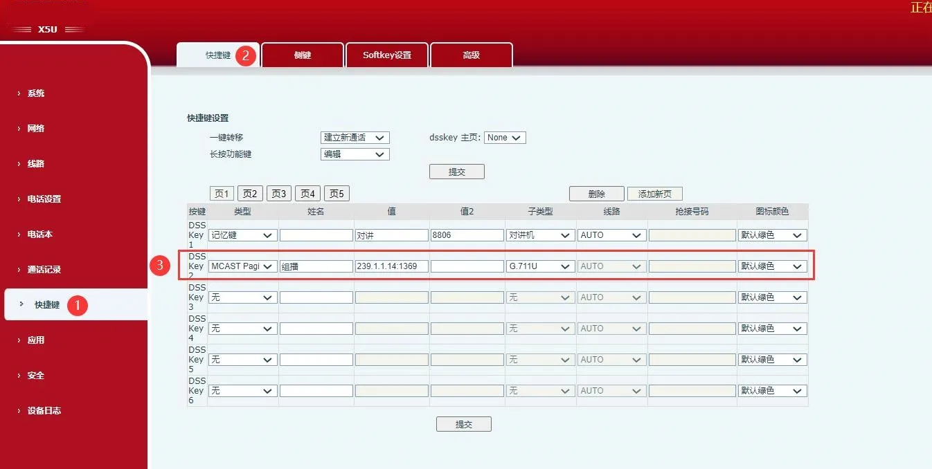 マルチキャスト送信者の設定