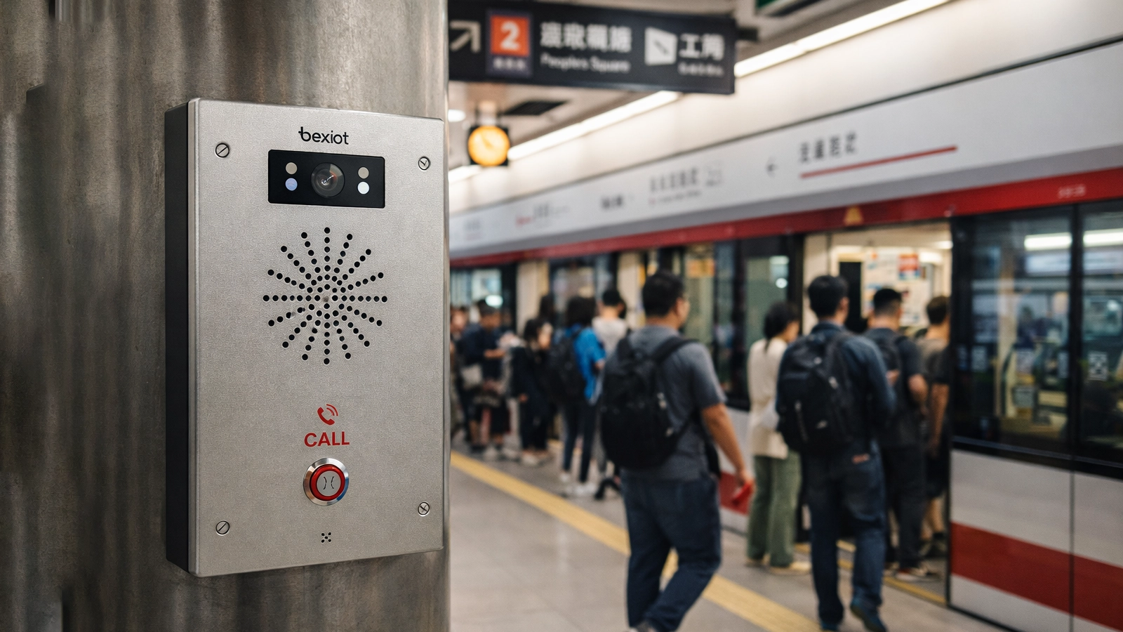 インターホン、PA/VA、CCTV、制御室、派遣調整を備えた鉄道駅・地下鉄駅向け旅客用ヘルプポイントおよび緊急通信アーキテクチャ