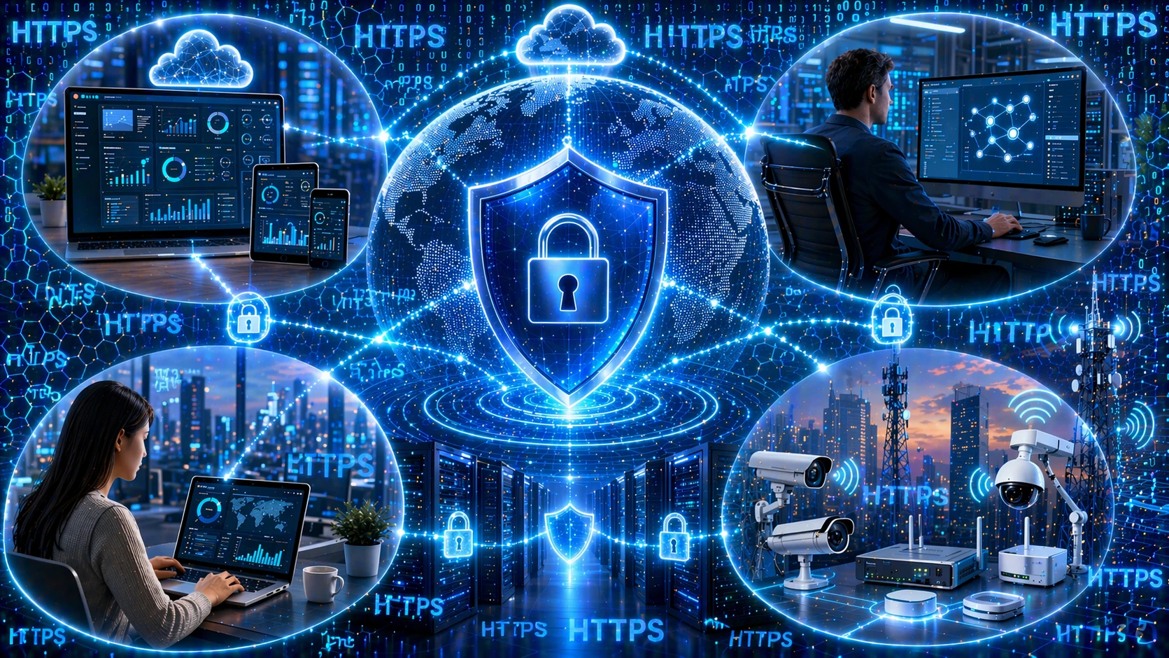技術者がウェブインターフェースを介し、HTTPSでネットワーク機器・産業ゲートウェイ・クラウド機器を安全に管理