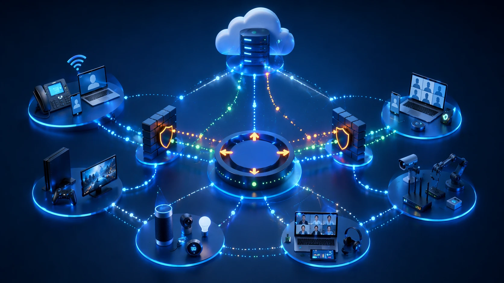 VoIP、WebRTC会議、オンラインゲーム、リモートエッジデバイス通信で使用されるNATトラバーサルを示す図 VoIP、WebRTC会議、オンラインゲーム、リモートエッジデバイス通信で使用されるNATトラバーサルを示す図