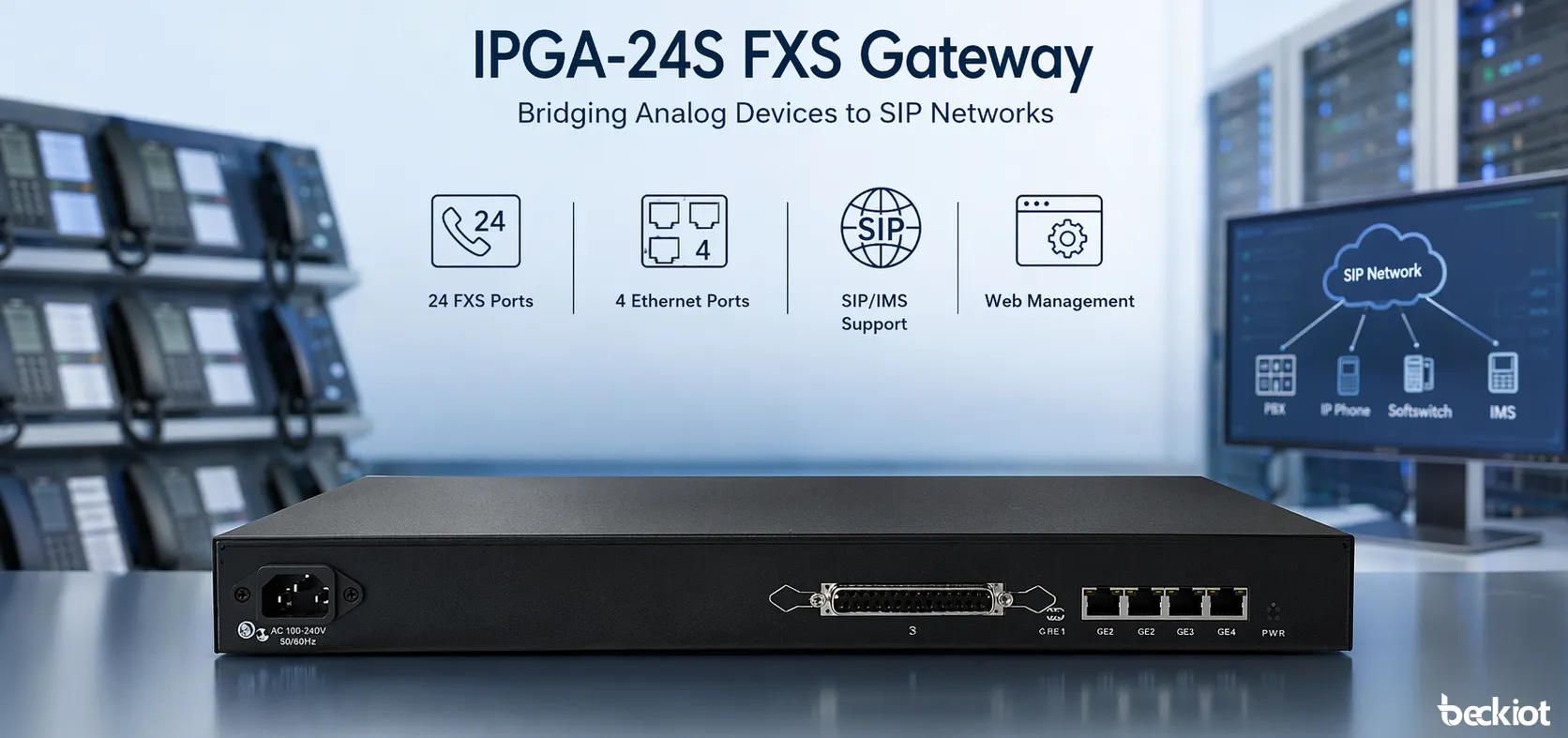 SIP音声ネットワークおよびアナログ移行シナリオで使用されるIPGA-24S FXSゲートウェイ