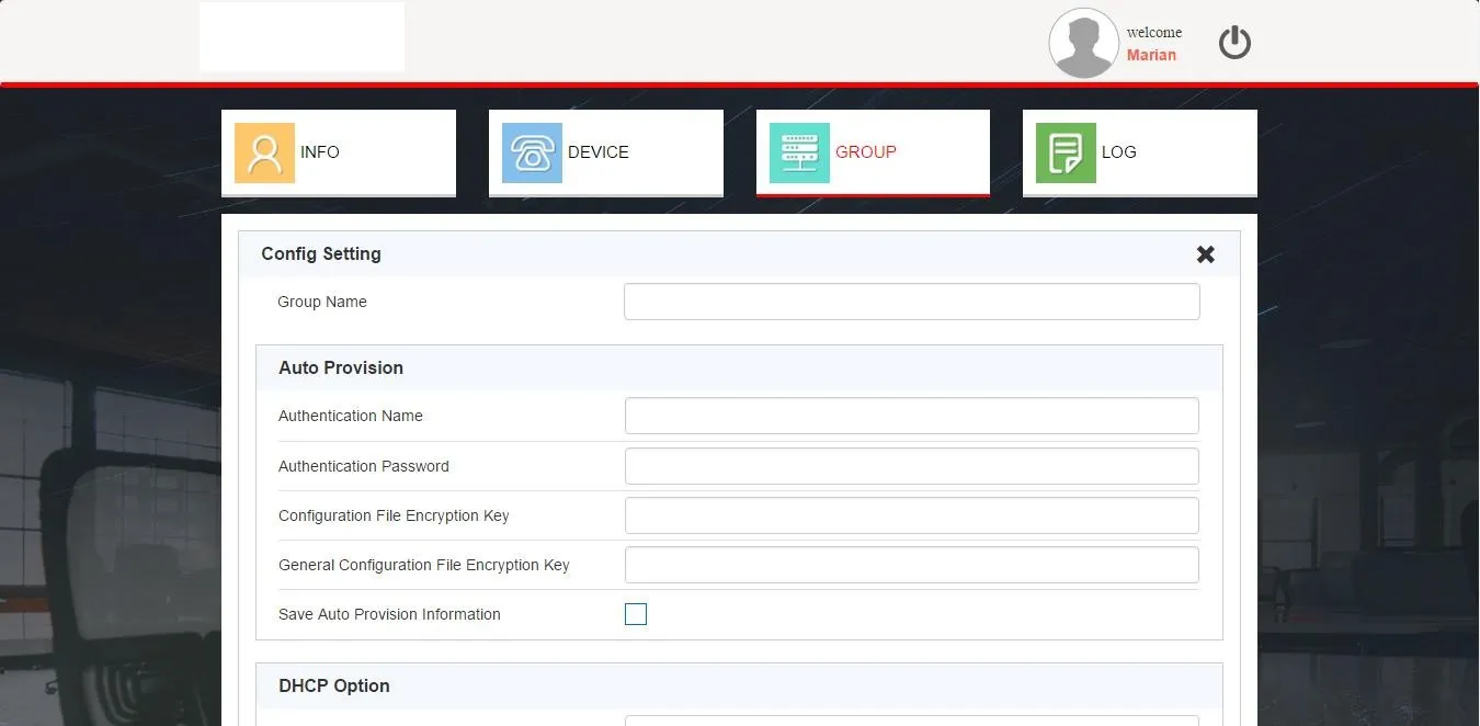 Customer Add Group Interface