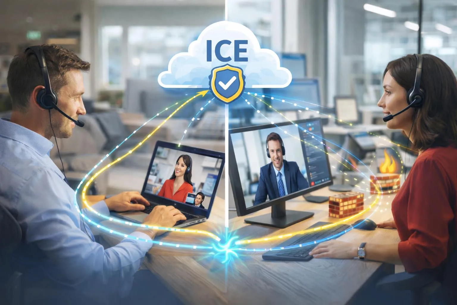 ブラウザ、モバイル、企業ネットワークをまたぐWebRTC、SIP通話、クラウドメディア、ビデオコラボレーション、低遅延通信で使用されるICE