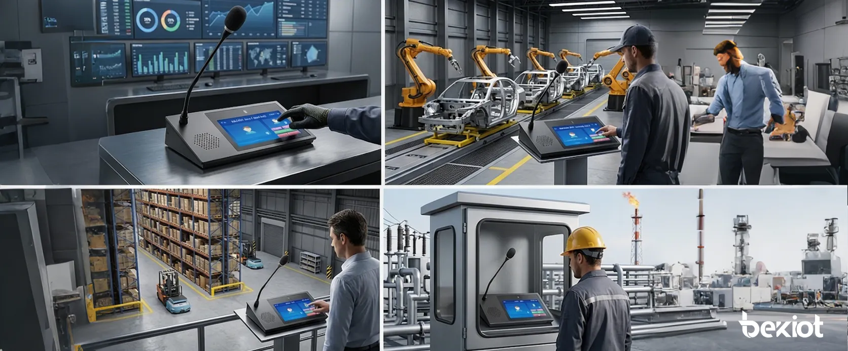 近代的なコントロールルームに設置されたGP600VN SIPマイク