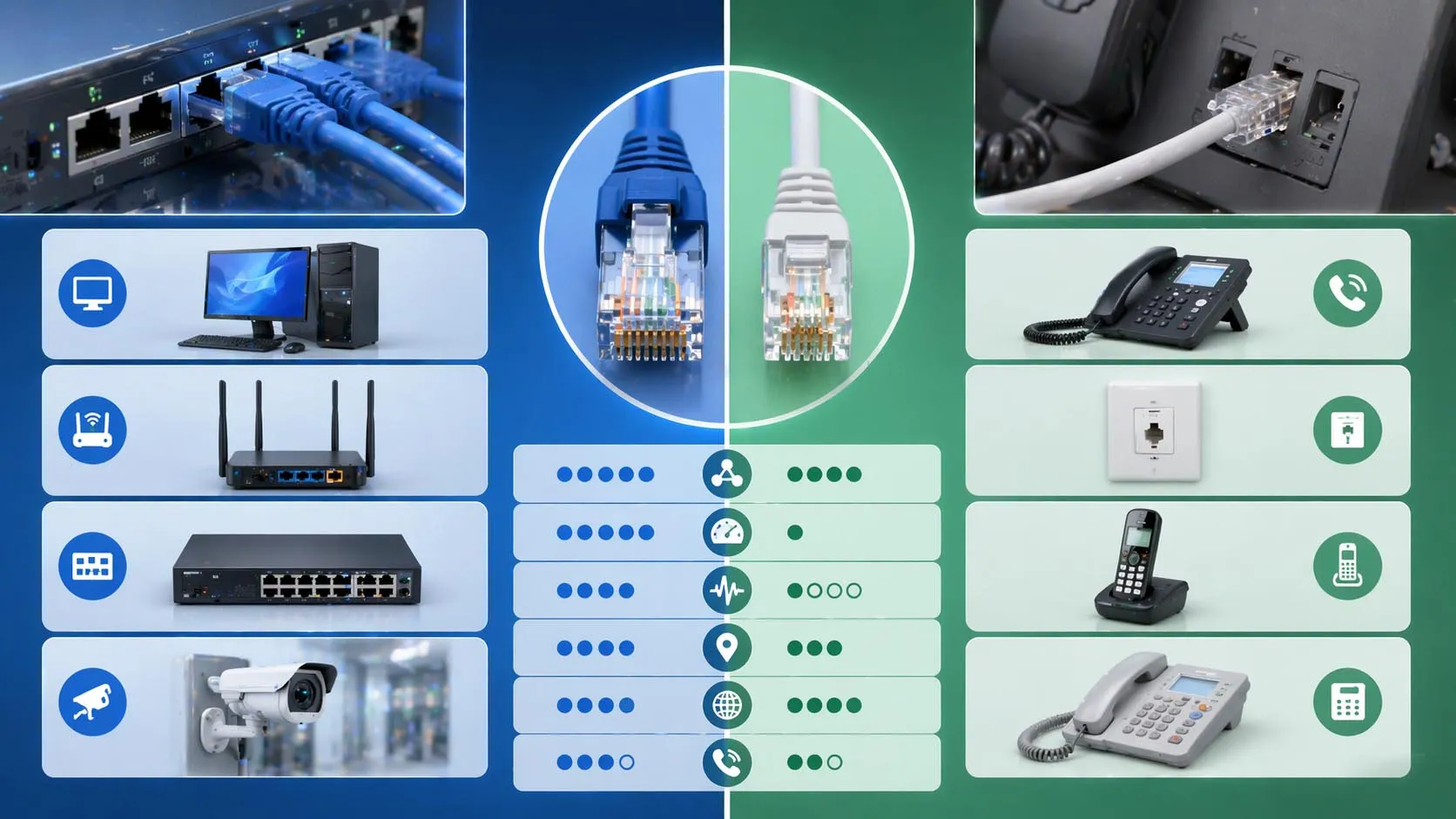RJ45とRJ11の違い RJ45とRJ11の違い