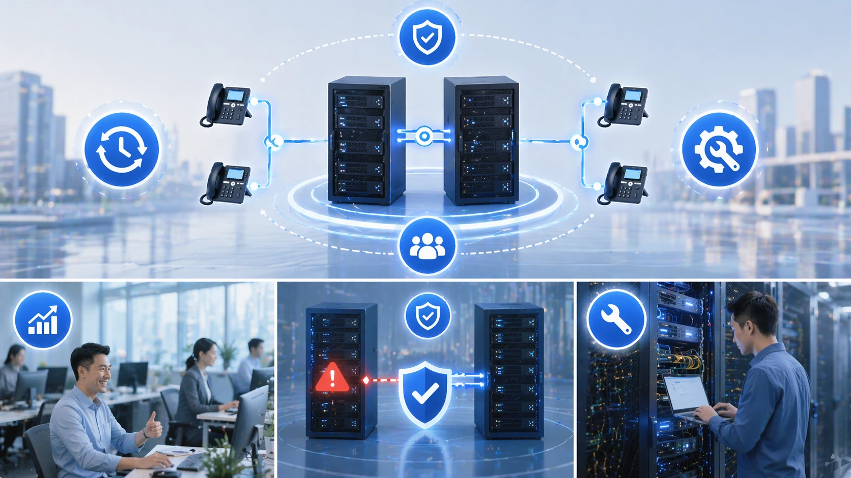 冗長サーバー、電源、ネットワーク接続を備えた高可用性設計