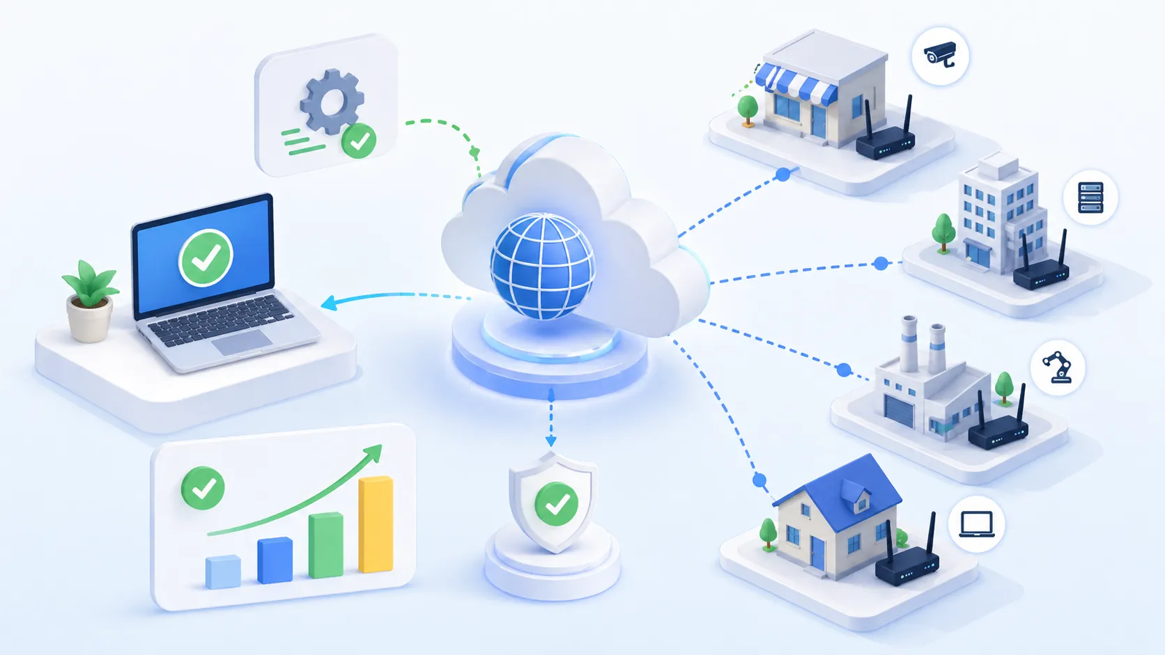 変動するWAN IPアドレスでも支店やリモートデバイスの安定した接続をサポートするダイナミックDNS