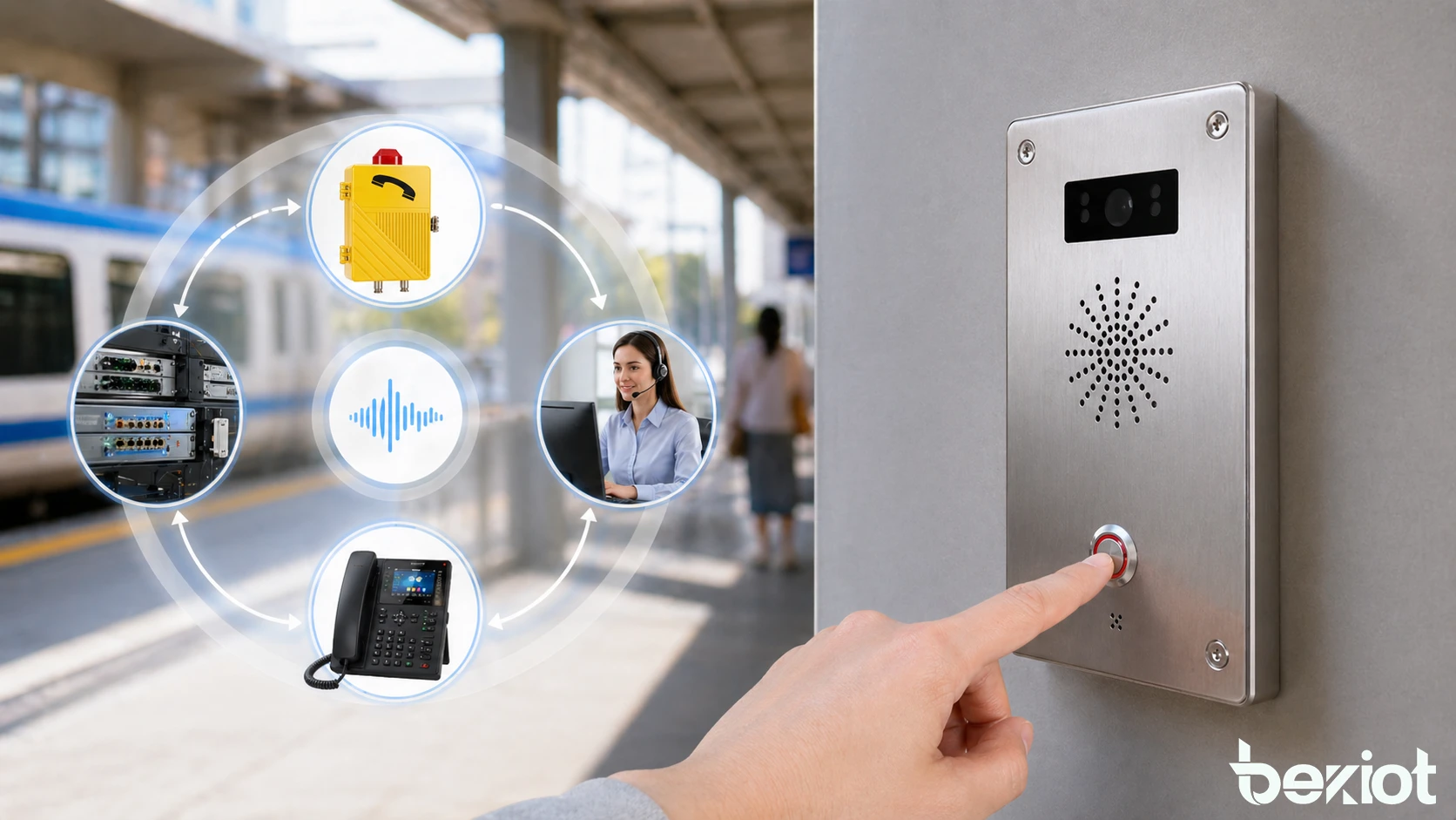 目立つコールボタン、明確な識別表示、管制室連携機能を備えた産業用・公共用通信端末