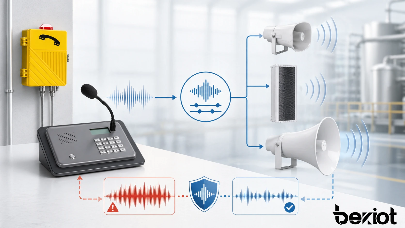 ハウリング抑制は、ページング、インターカム、PAシステムの音響フィードバックを低減し、音声明瞭度、システム安定性、通信信頼性を高めます。