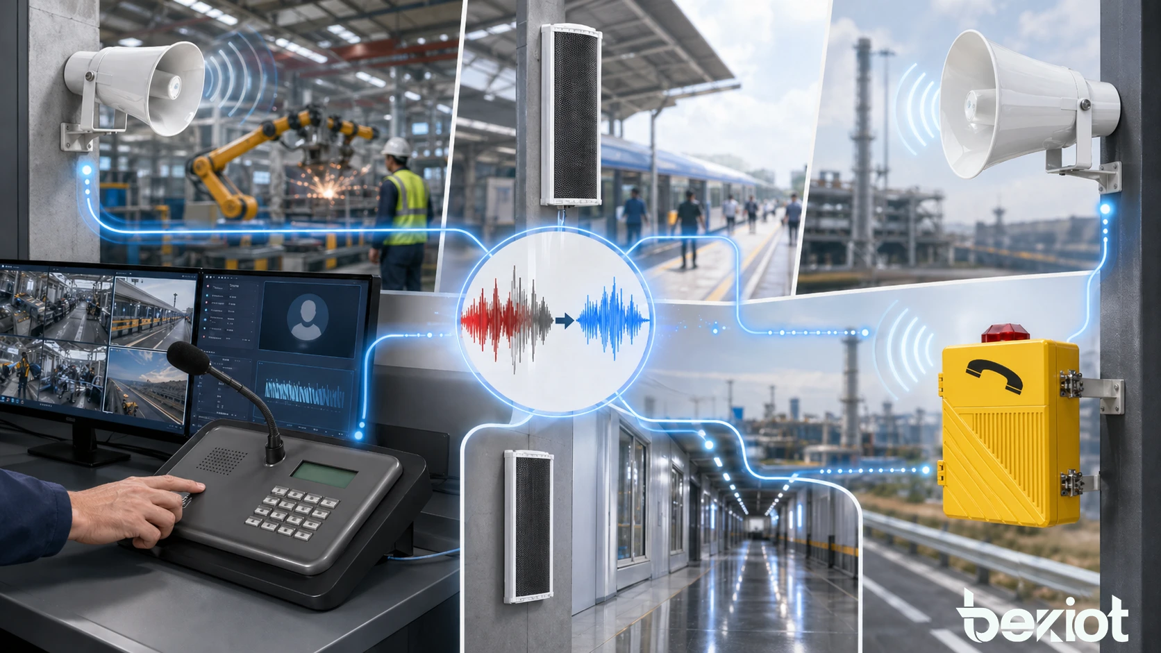 SIP インターコム 産業用電話 ページングマイク 指令卓 緊急通信システムにおけるノイズリダクションの応用