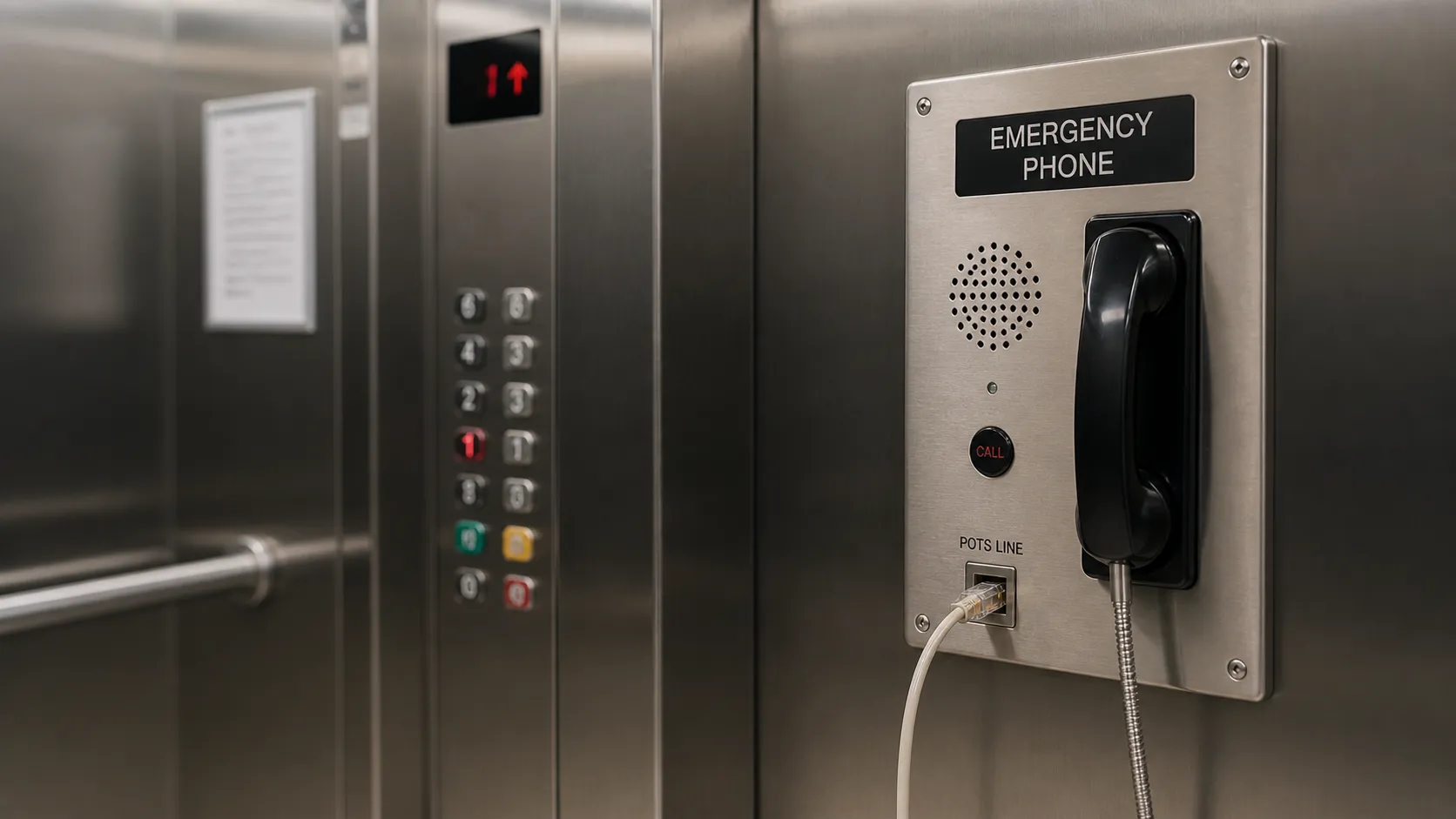 信頼性の高い双方向通信のためにPOTS回線を使用するエレベーター緊急電話パネル