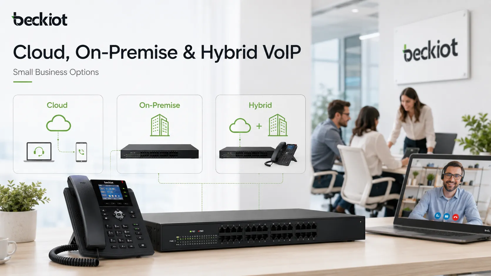 中小企業向けクラウド型・オンプレミス型・ハイブリッド型VoIP電話システム