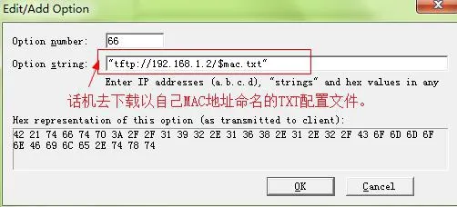 新しいDHCP option追加