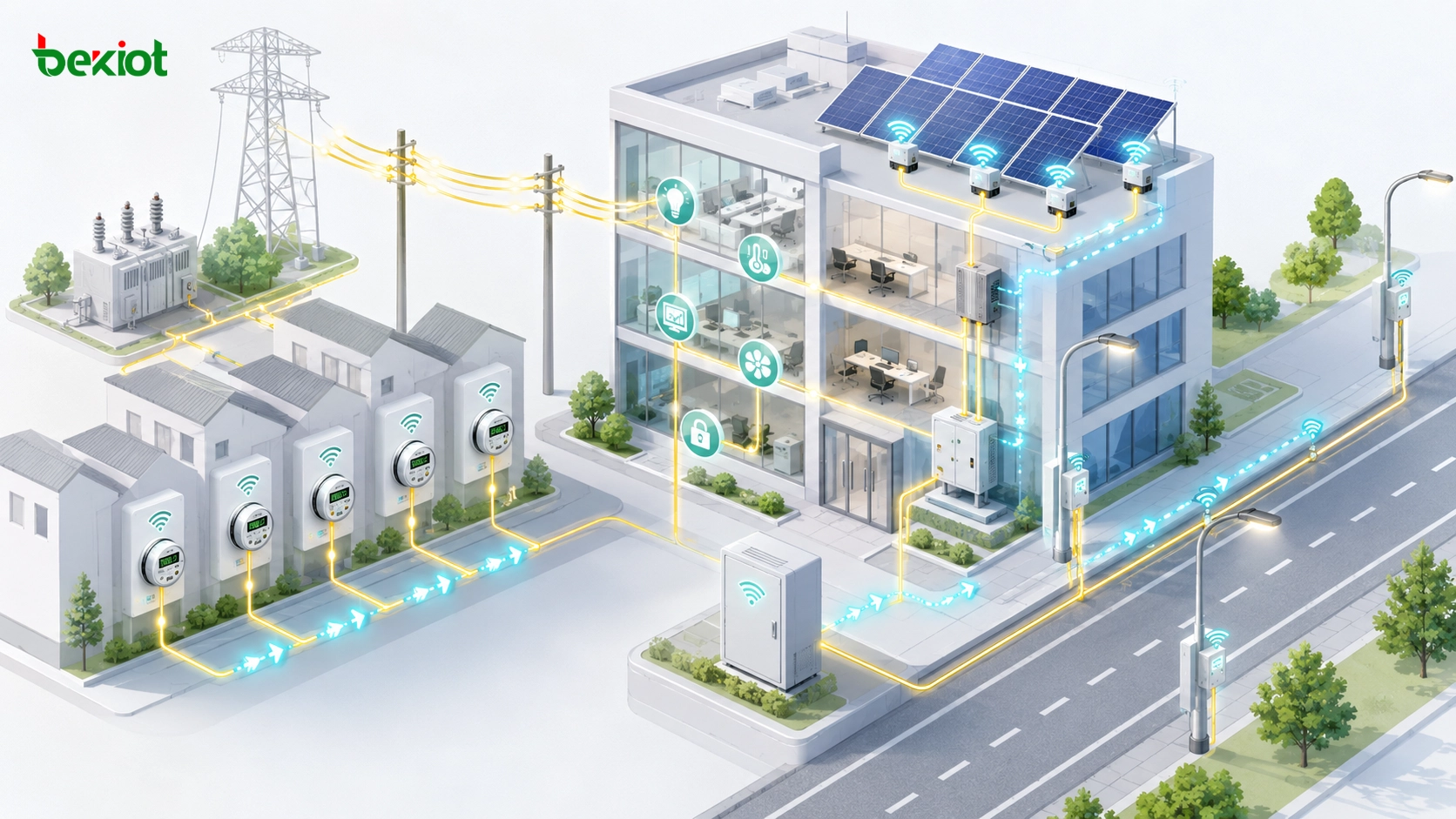 スマートメーター 街路灯 ビル自動化 太陽光マイクロインバーター監視における電力線通信の用途