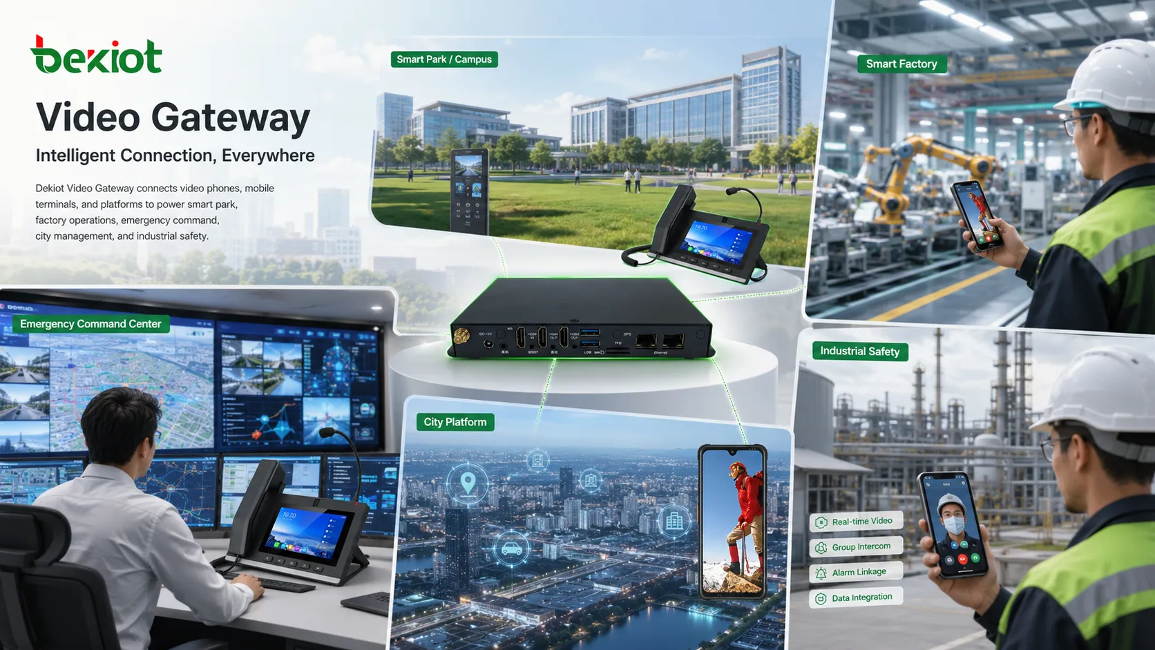 スマートパーク 工場 緊急指令センター 都市プラットフォーム 産業安全システムにおけるビデオゲートウェイの用途
