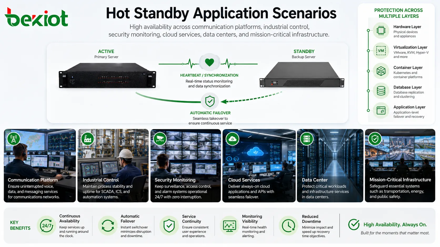 通信プラットフォーム産業制御セキュリティ監視クラウドデータセンターにおけるホットスタンバイ用途