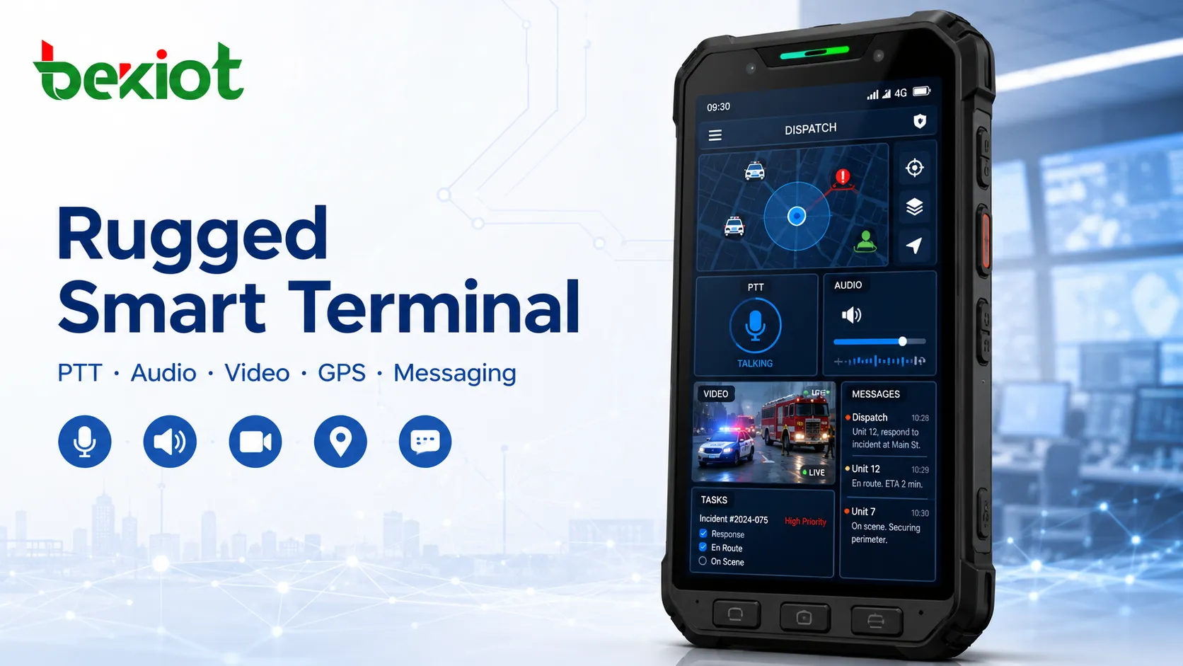 緊急指令派遣用の堅牢スマート端末インターフェース