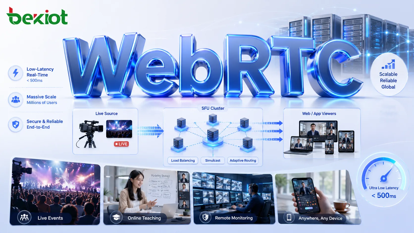 WebRTC低遅延ライブ配信の技術限界、実例、SFUクラスタ設計