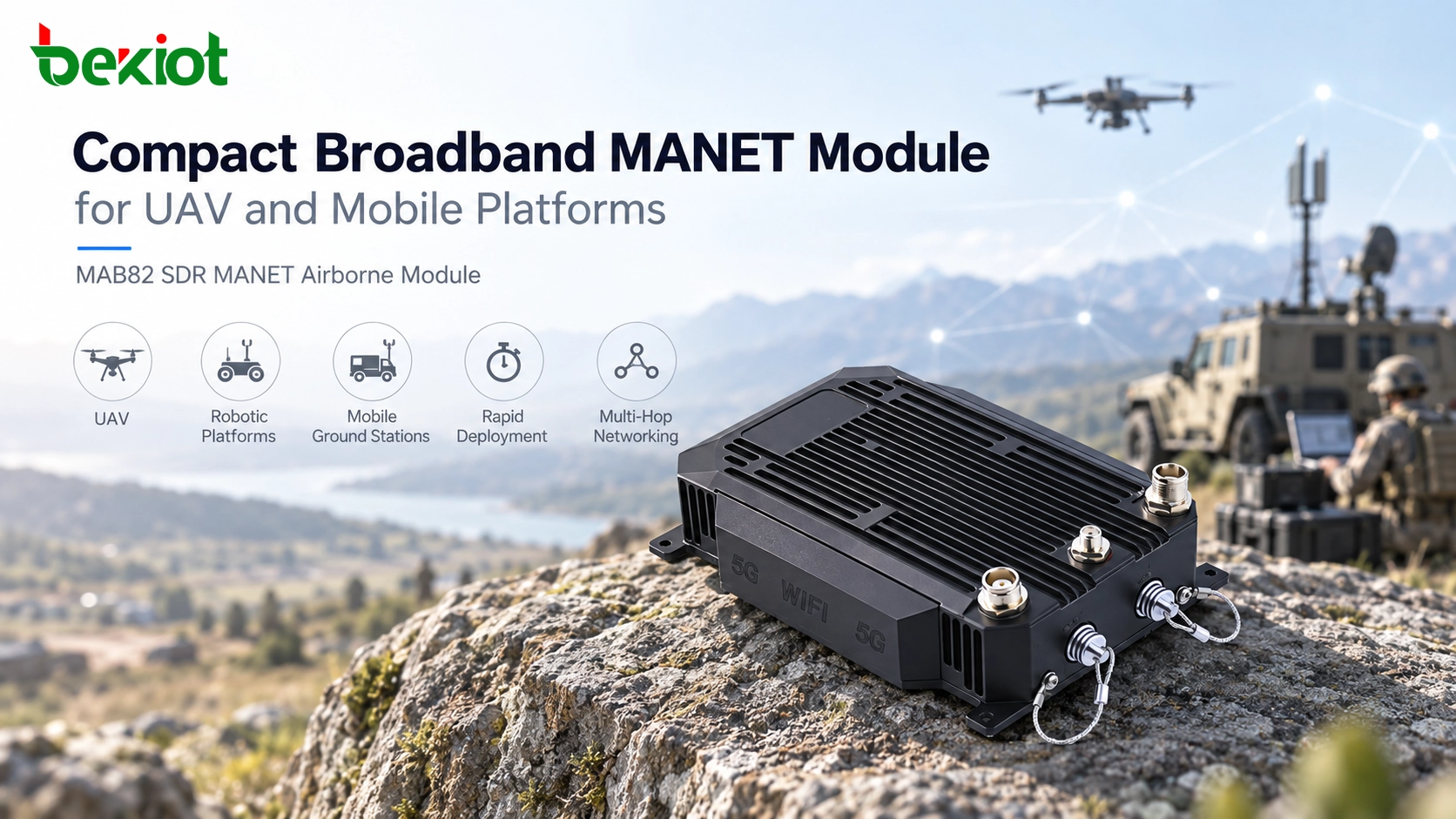 MAB82 SDR MANETエアボーンモジュール製品外観