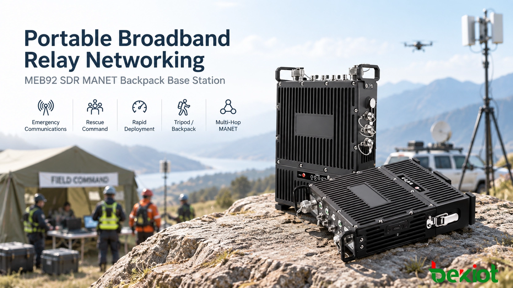 MEB92 SDR MANETバックパック基地局の製品外観