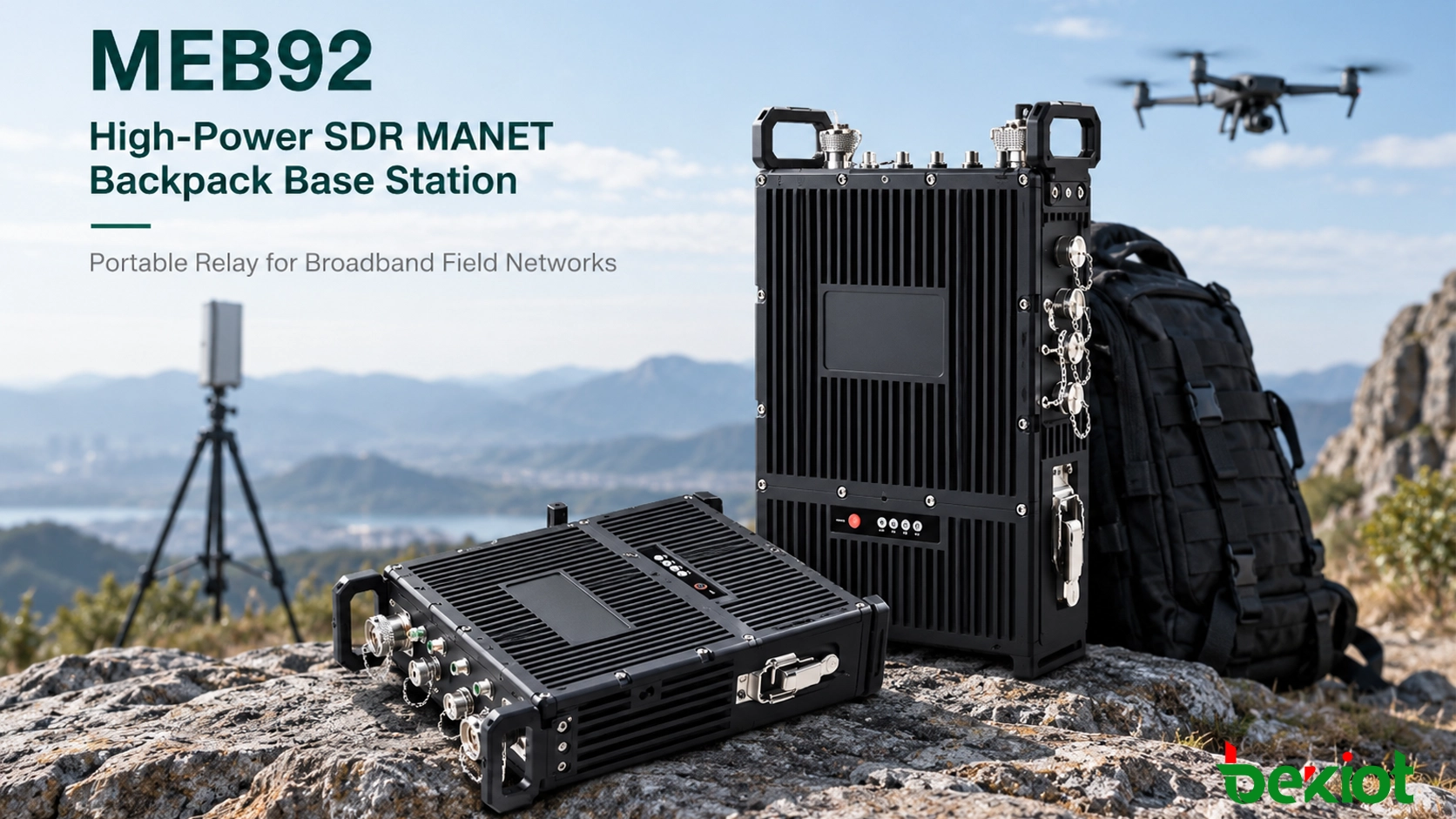 MEB92高出力SDR MANETバックパック基地局の製品外観