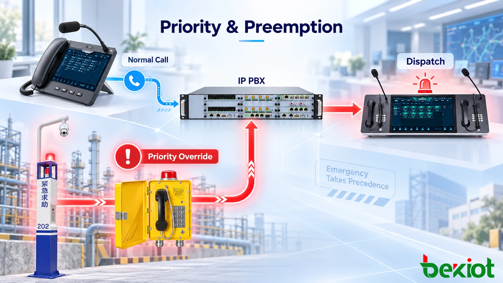 IP PBXとディスパッチコンソールを備えたSIP優先呼アーキテクチャ